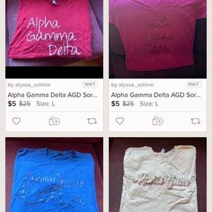 FOUR Alpha Gamma Delta AGD T-Shirts DISCOUNTED!!!